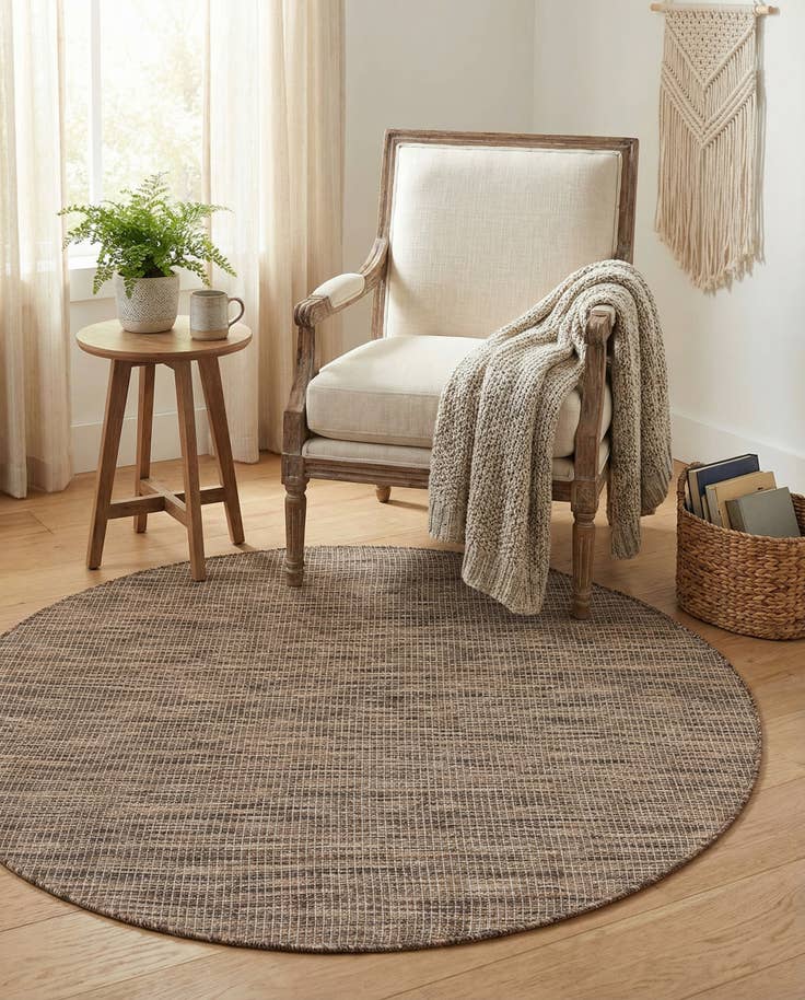 Detail image of 4' 1 x 4' 1 Easy-Clean Solid Indoor / Outdoor Round Rug
