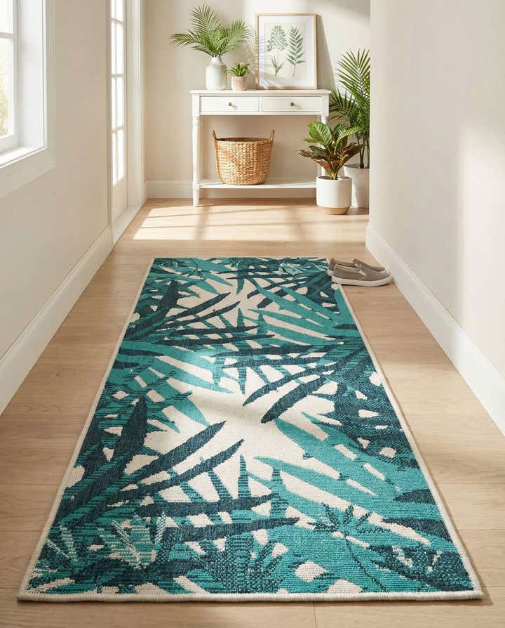 2' x 5' Easy-Clean Botanical Indoor / Outdoor Runner Rug
