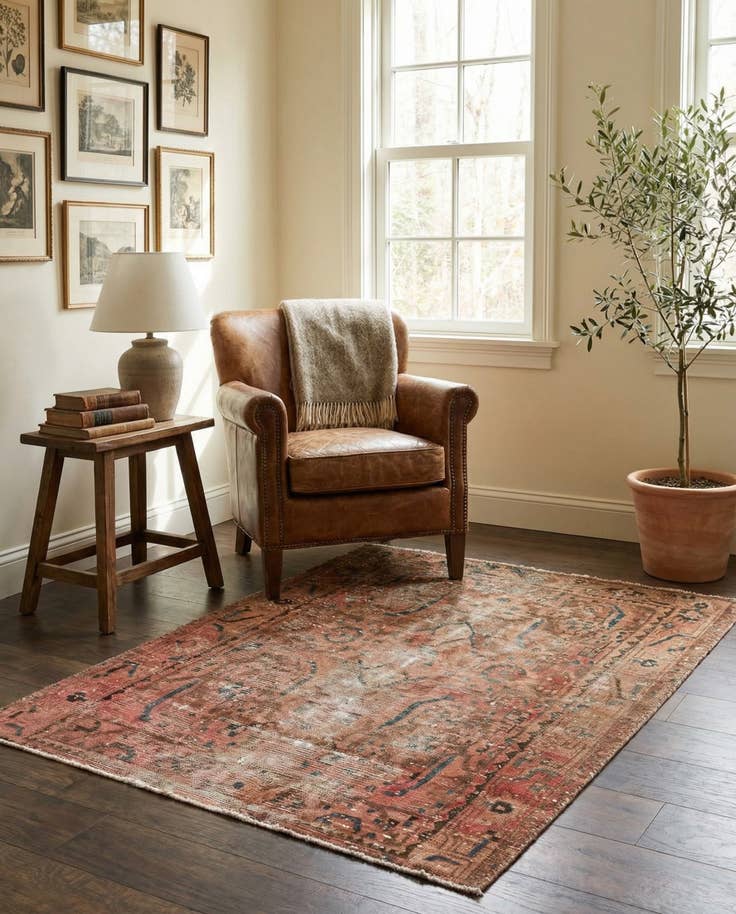 Detail image of 3' 6 x 4' 7 Hand Knotted Ultra Vintage Persian Wool Rug