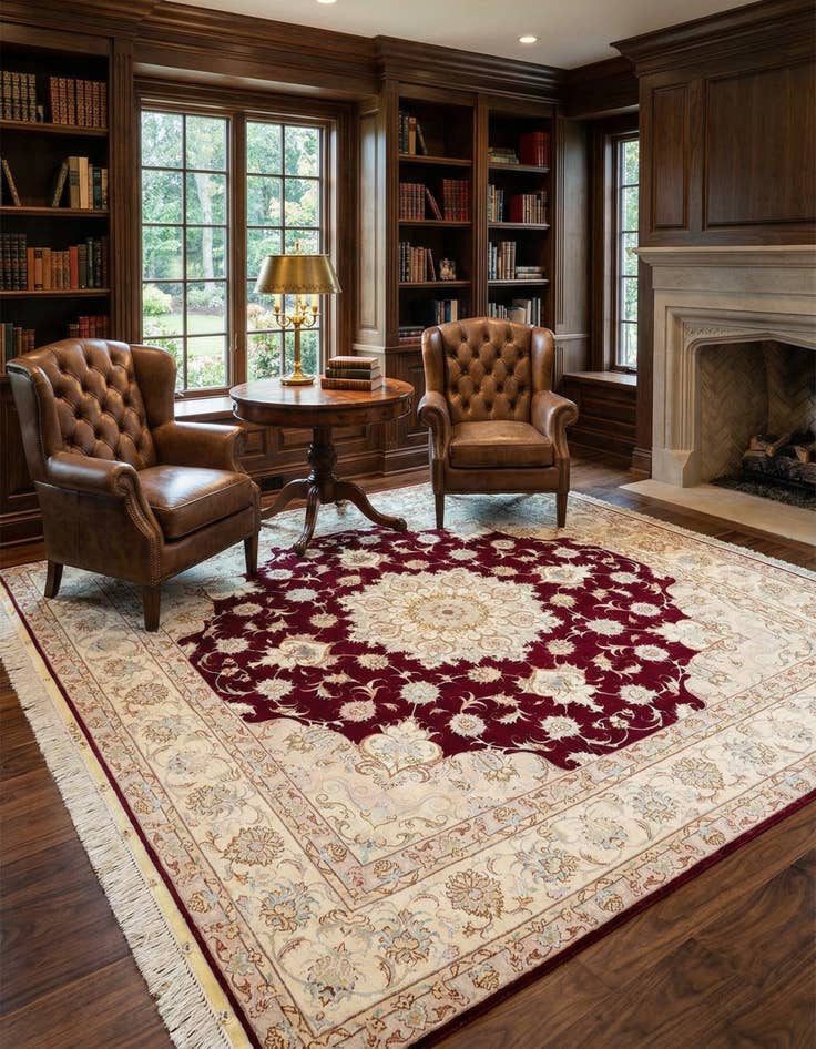 Detail image of 6' 8 x 7' 2 Tabriz Square Rug