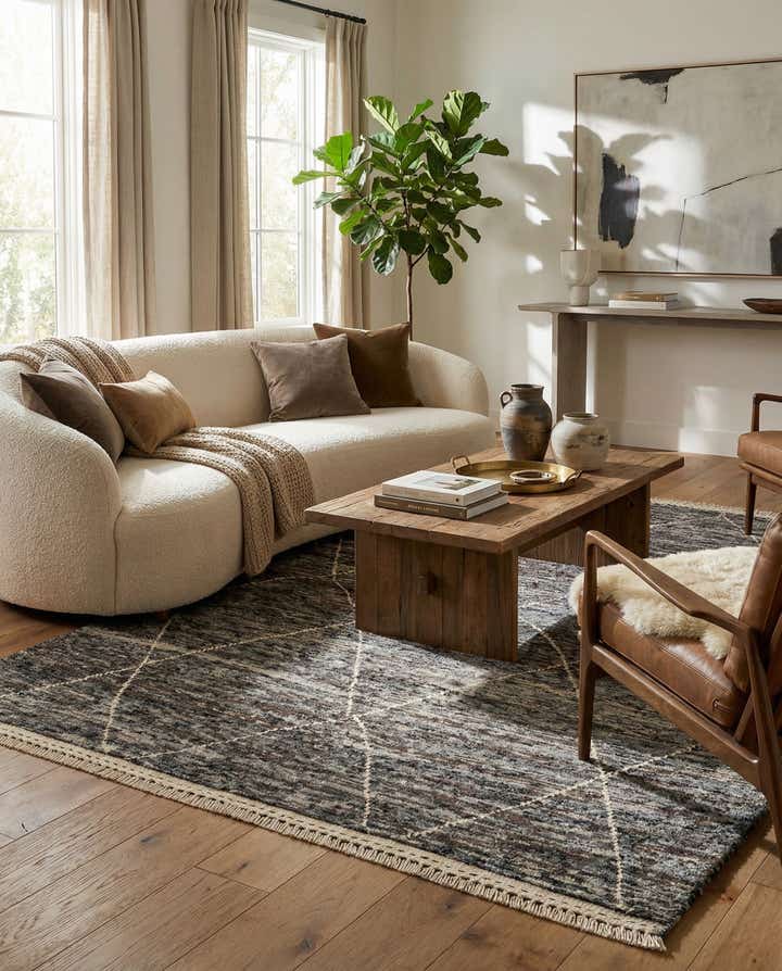 4' 11 x 6' 10 Hand Knotted Moroccan Wool Rug