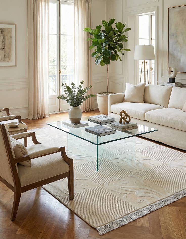 Detail image of 5' 10 x 8'  Hand Knotted Darya Wool Rug