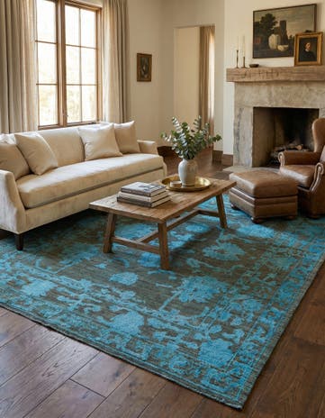 8' 8 x 9' 9 Hand Knotted Oushak Wool Square Rug
