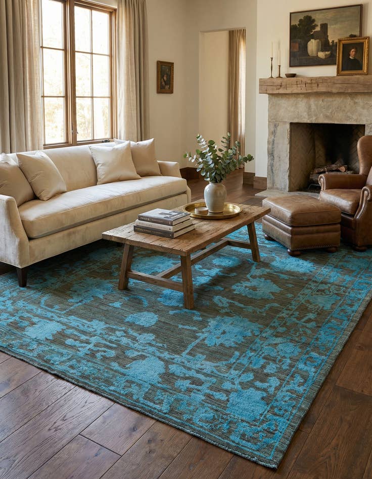 Detail image of  8' 8 x 9' 9  Hand Knotted Oushak Wool Square Rug