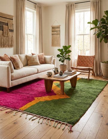 7' x 10' Hand Knotted Moroccan Wool Rug