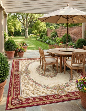 10' x 14' Easy-Clean Traditional Indoor / Outdoor Rug