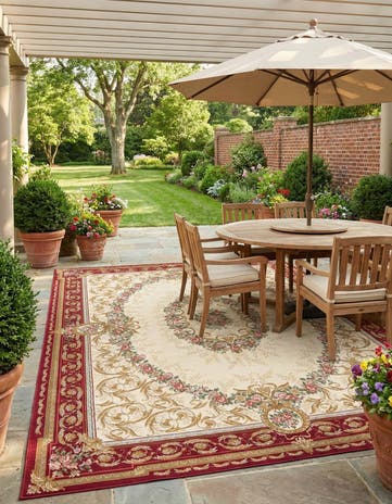 10' x 14' Easy-Clean Traditional Indoor / Outdoor Rug