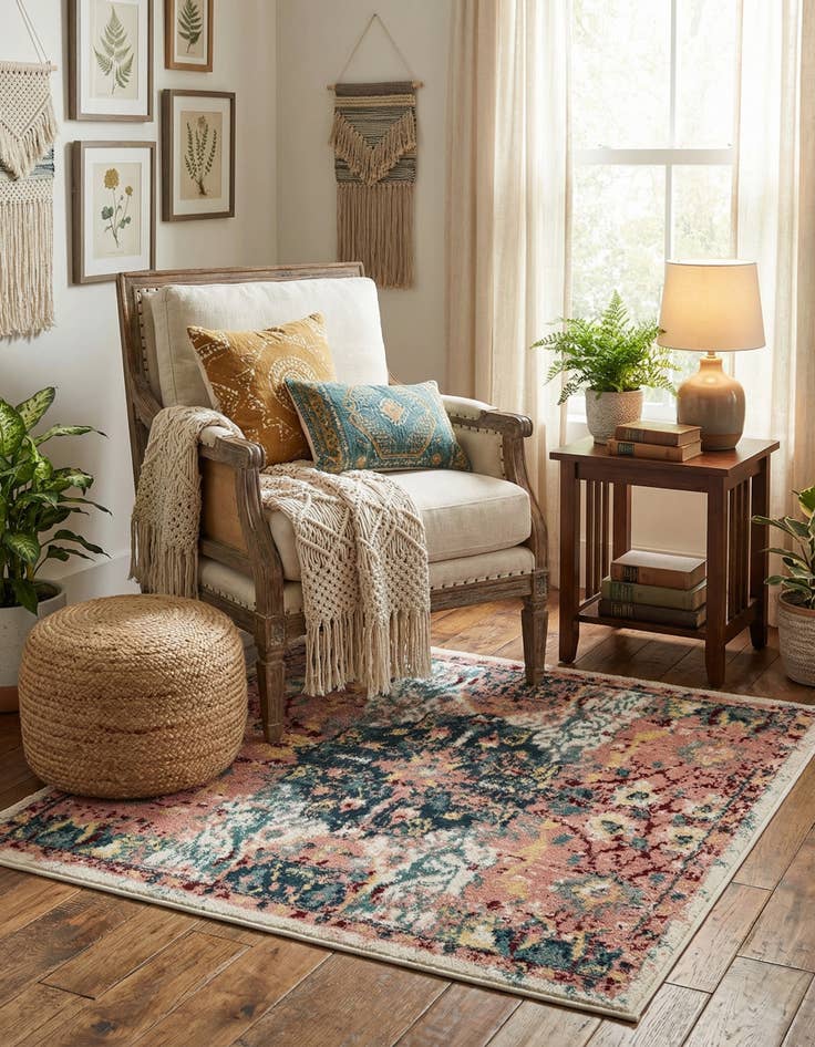 Detail image of 3' 3 x 3' 3 Charleston Square Rug