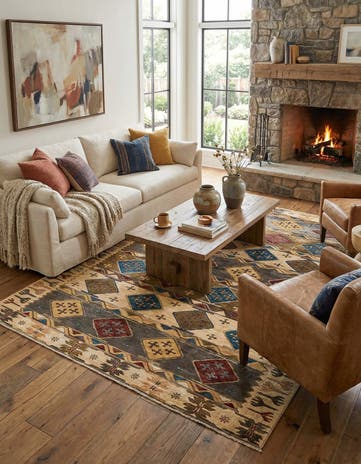 6' 7 x 9' 9 Hand Knotted Modern Ziegler Rug