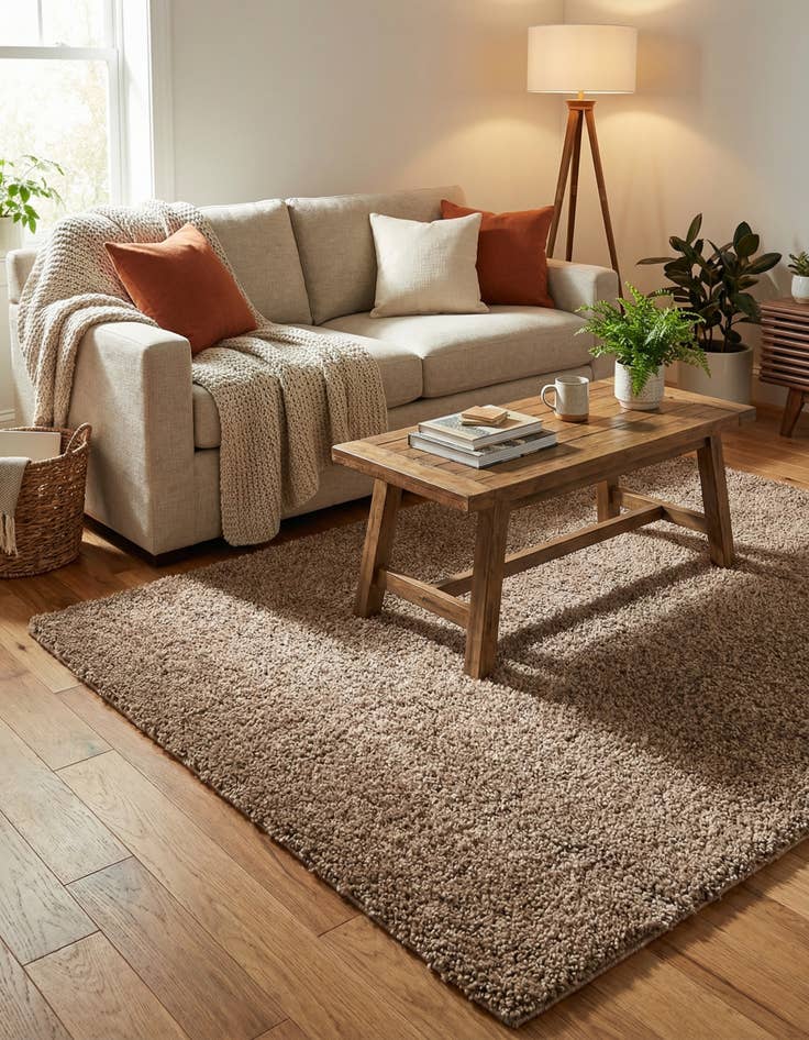 Detail image of  4' x 5' 6 Solid Frieze Rug