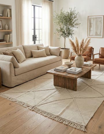 5' 7 x 7' 9 Hand Woven Kilim Modern Wool Rug