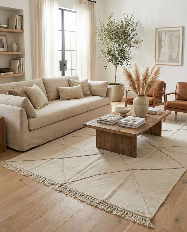 5' 7 x 7' 9 Hand Woven Kilim Modern Wool Rug