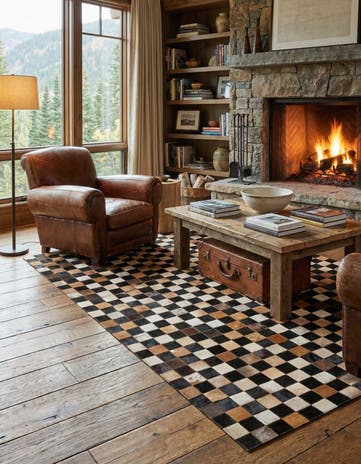 5' x 8' Cowhide Leather Rug