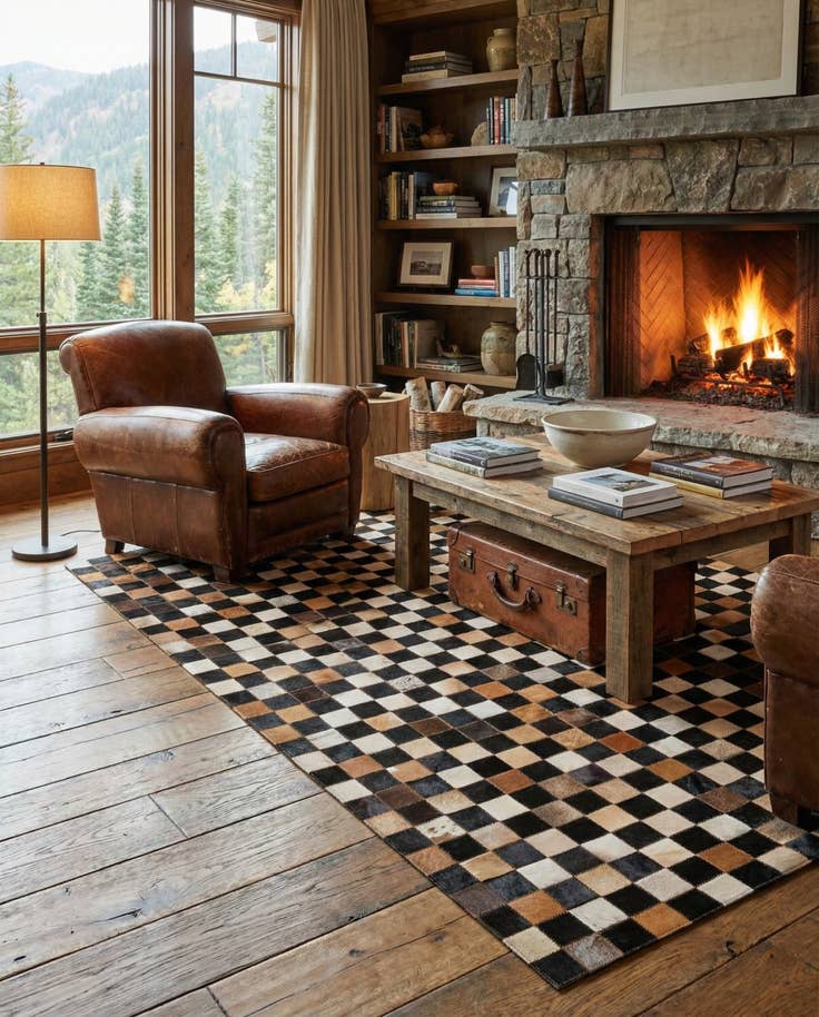 Detail image of 5' x 8' Cowhide Leather Rug