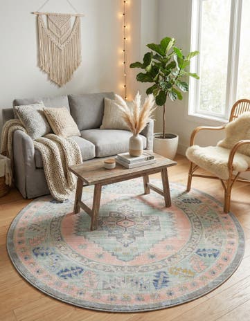 Pink Whitney Round Rug