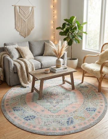 Pink Whitney Round Rug