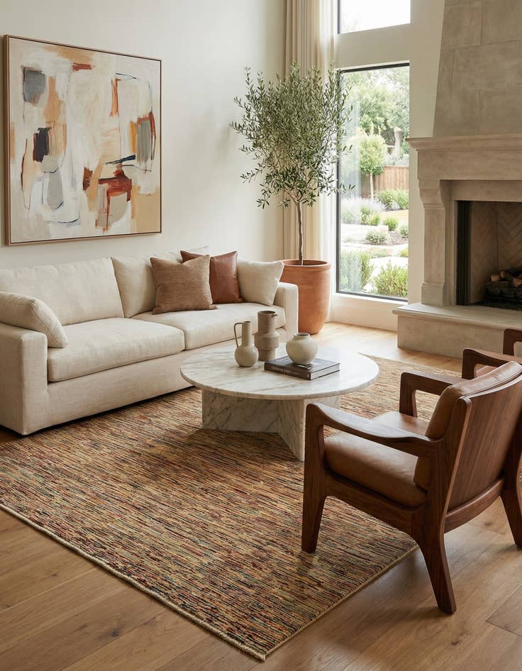 Detail image of  6' 6 x 9' 5  Hand Knotted Modern Ziegler Rug