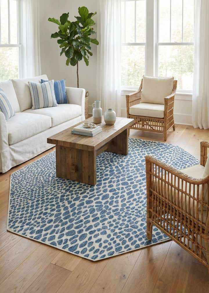 7' 10 x 7' 10 Easy-Clean Jill Zarin Cape Town Indoor / Outdoor Octagon Rug