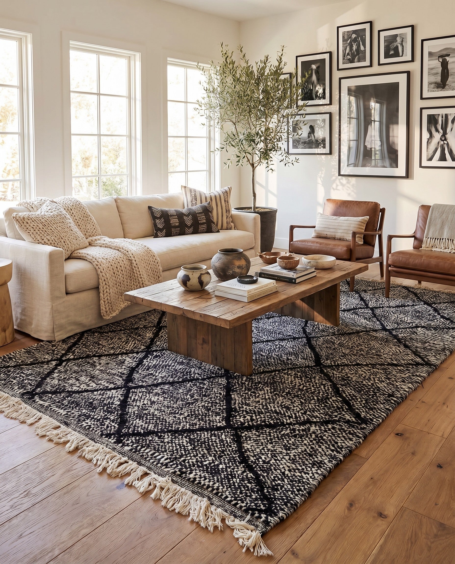 5' 2 x 9' Hand Knotted Moroccan Wool Rug