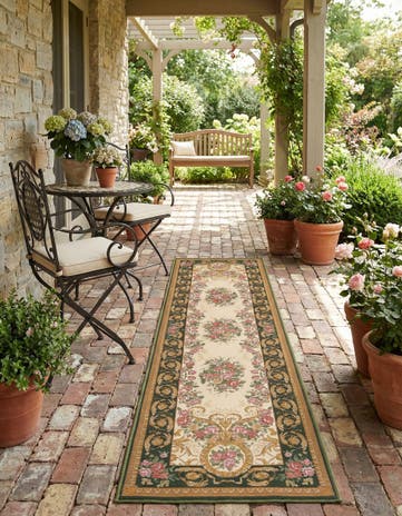 2' x 8' Easy-Clean Traditional Indoor / Outdoor Runner Rug