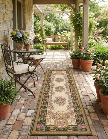 2' x 8' Easy-Clean Traditional Indoor / Outdoor Runner Rug