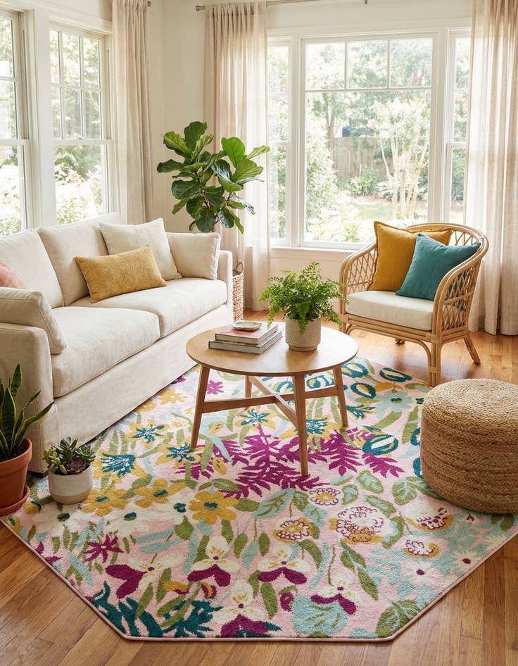 Detail image of  7' x 7' Bloom Octagon Rug