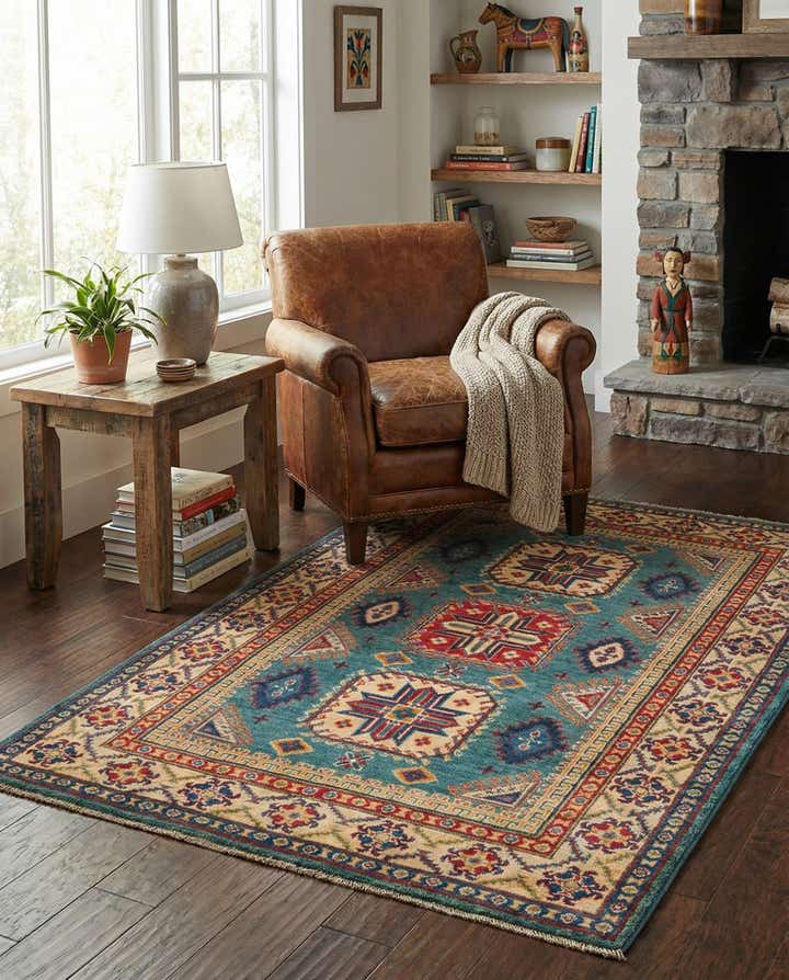 4' x 6' 1 Hand Knotted Kazak Rug