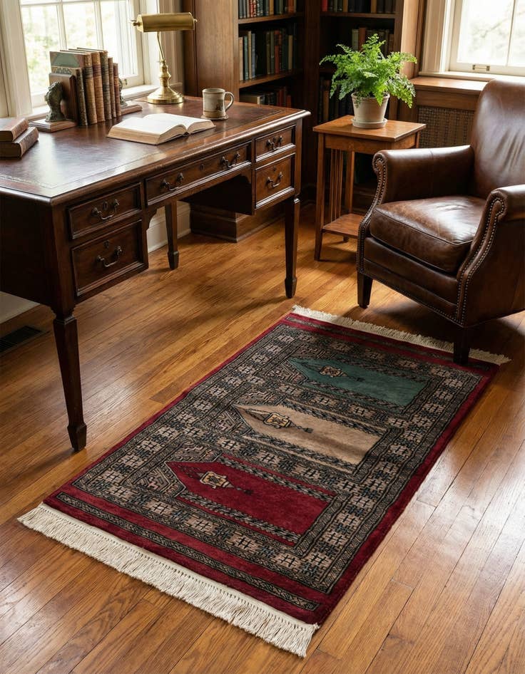 Detail image of 2' x 3' 4  Hand Knotted Bokhara Oriental Wool Rug