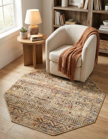 Beige Saturn Octagon Rug