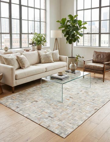5' x 7' 10 Cowhide Leather Rug