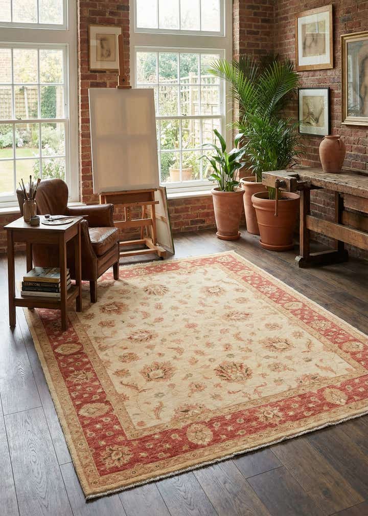 6' 8 x 8' 2 Hand Knotted Peshawar Ziegler Rug