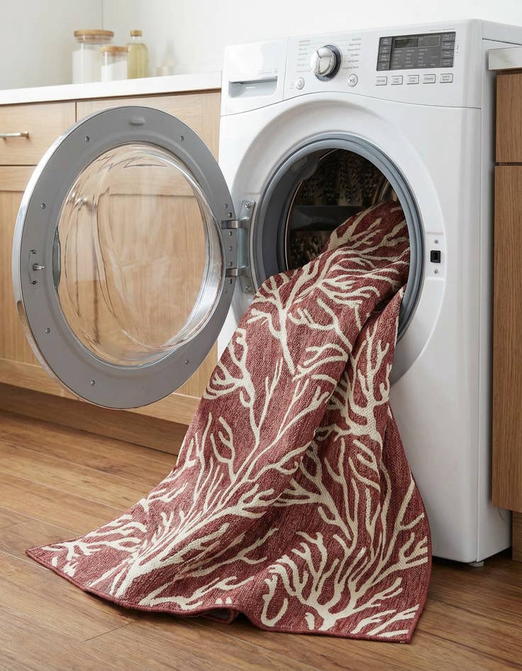 Detail image of  7' 10 x 10'  Washable Coastal Indoor / Outdoor Rug