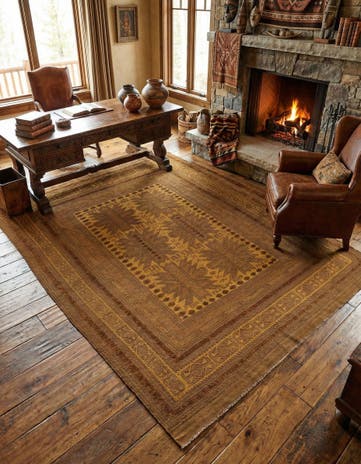 6' 4 x 8' 3 Hand Woven Sumak Wool Rug