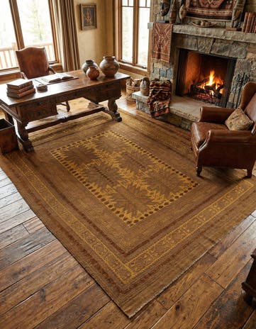6' 4 x 8' 3 Hand Woven Sumak Wool Rug