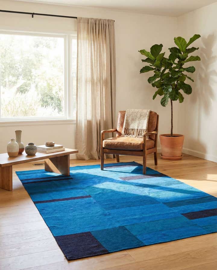 4' 8 x 6' 4 Hand Woven Kilim Modern Wool Rug