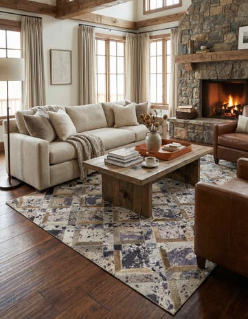 5' 2 x 8' 1 Cowhide Stocks Rug