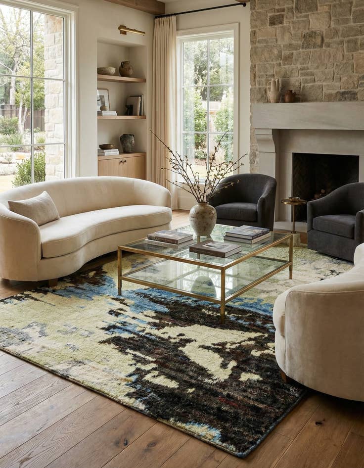 Detail image of  6' 2 x 9' 1  Hand Knotted Darya Wool Rug