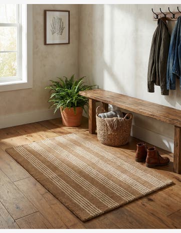 Latte Brown Jill Zarin Striped Wool Rug