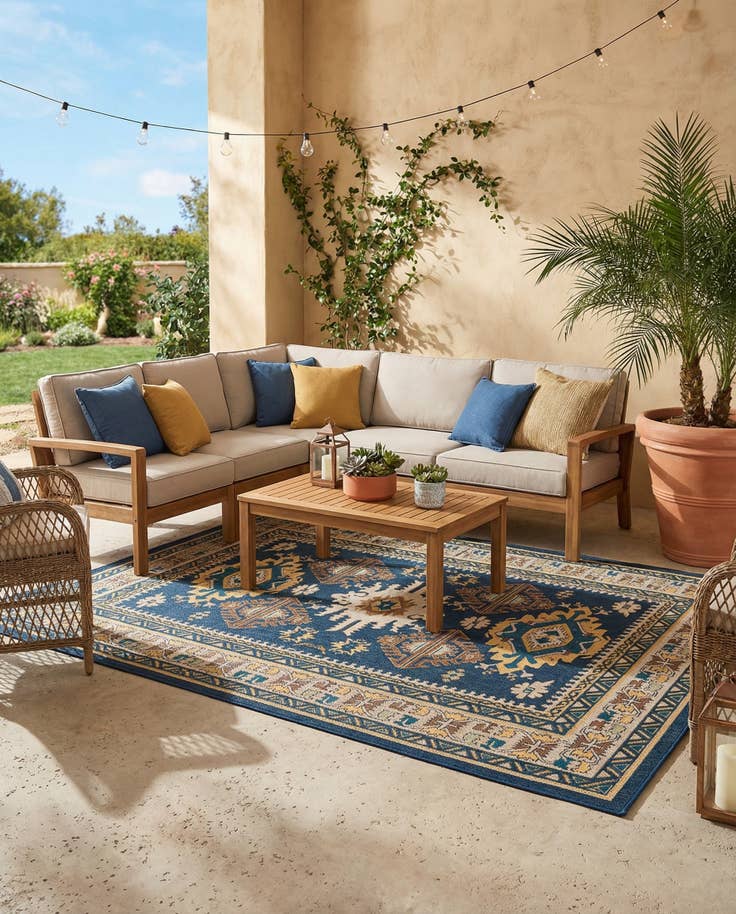 Detail image of 7' 10 x 10' Easy-Clean Baja Indoor / Outdoor Rug