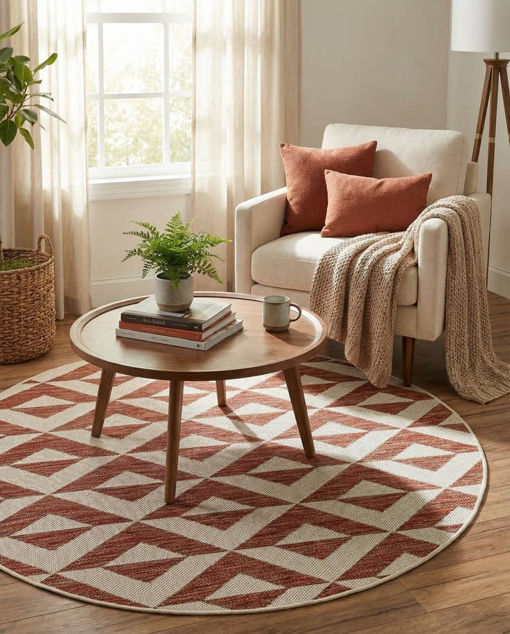 Detail image of 4' x 4' Easy-Clean Jill Zarin Napa Indoor / Outdoor Round Rug