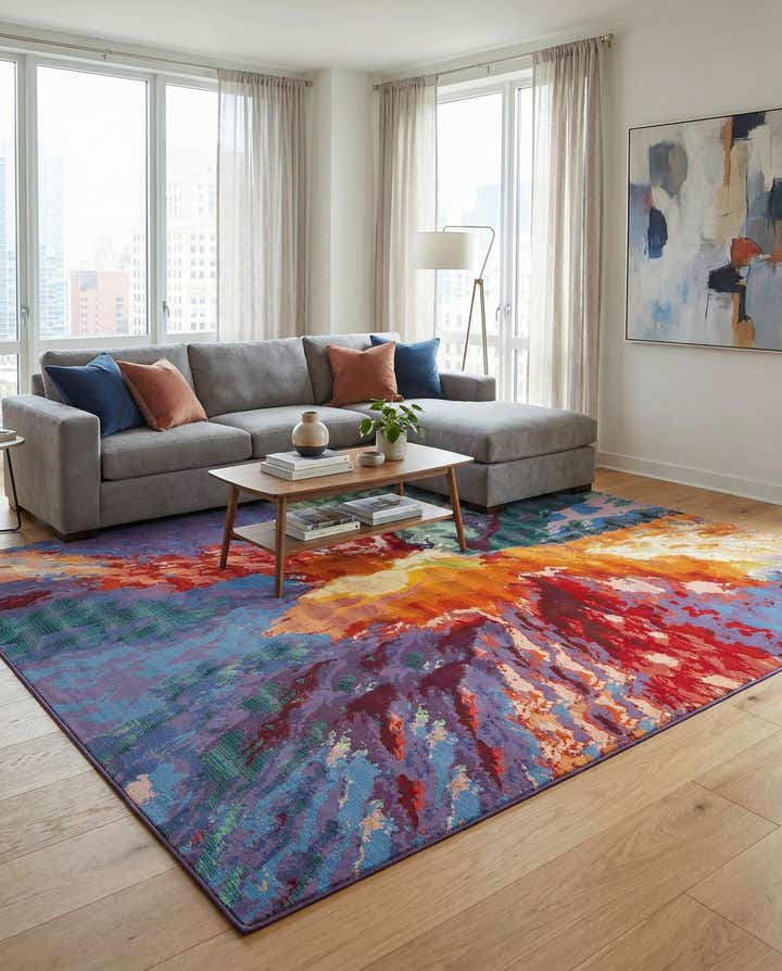 10' x 13' Easy-Clean Modern Indoor / Outdoor Rug