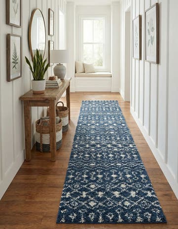 3' 3 x 16' 5 Moroccan Trellis Shag Runner Rug