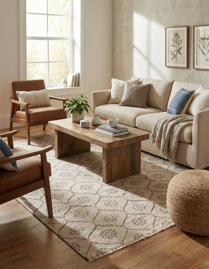 Detail image of 4' 10 x 8'  Hand Knotted Luna Rug