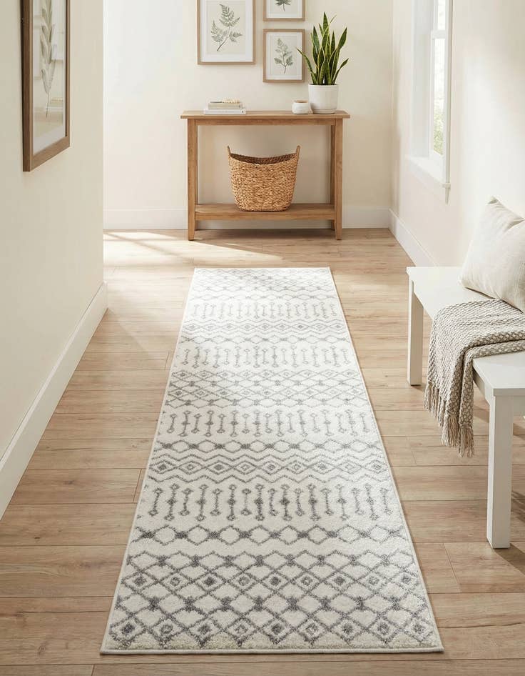 Detail image of  2' 7 x 10' Moroccan Trellis Runner Rug