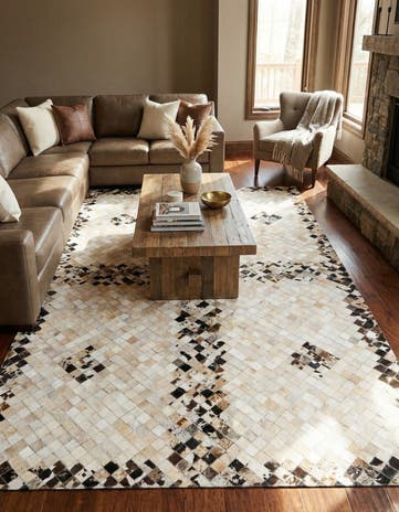 5' x 7' 11 Cowhide Stocks Rug