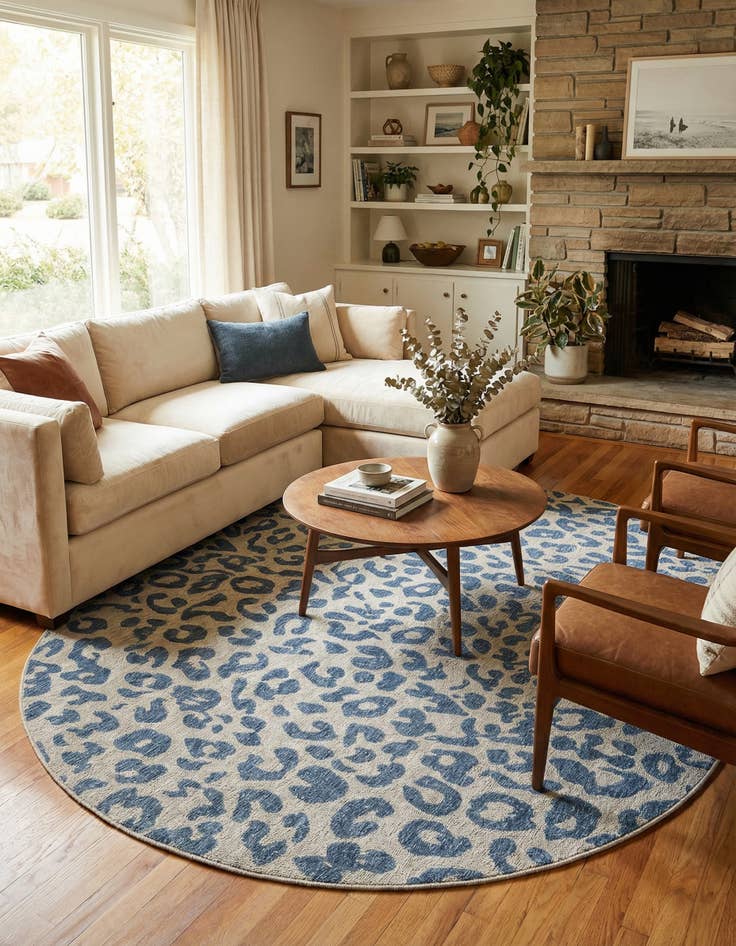 Detail image of 7' 10 x 10'  Washable Safari Indoor / Outdoor Oval Rug