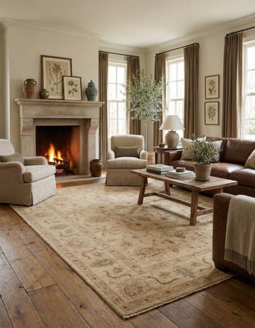 5' 8 x 8' Hand Knotted Peshawar Ziegler Rug
