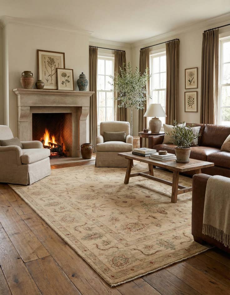 Detail image of 5' 8 x 8'  Hand Knotted Peshawar Ziegler Rug