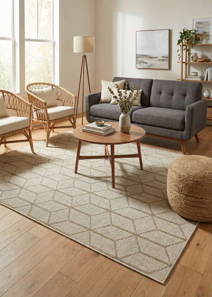 5' 3 x 8' Easy-Clean Lattice Indoor / Outdoor Rug