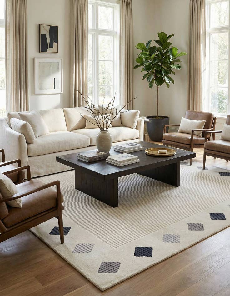 Detail image of 6' 8 x 9' 11  Hand Knotted Darya Wool Rug